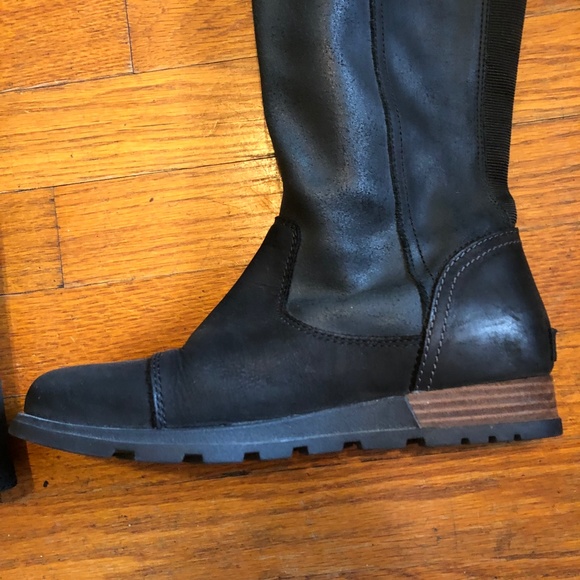 SOREL Riding LEATHER Knee High Boots Black 6.5 - Picture 10 of 14